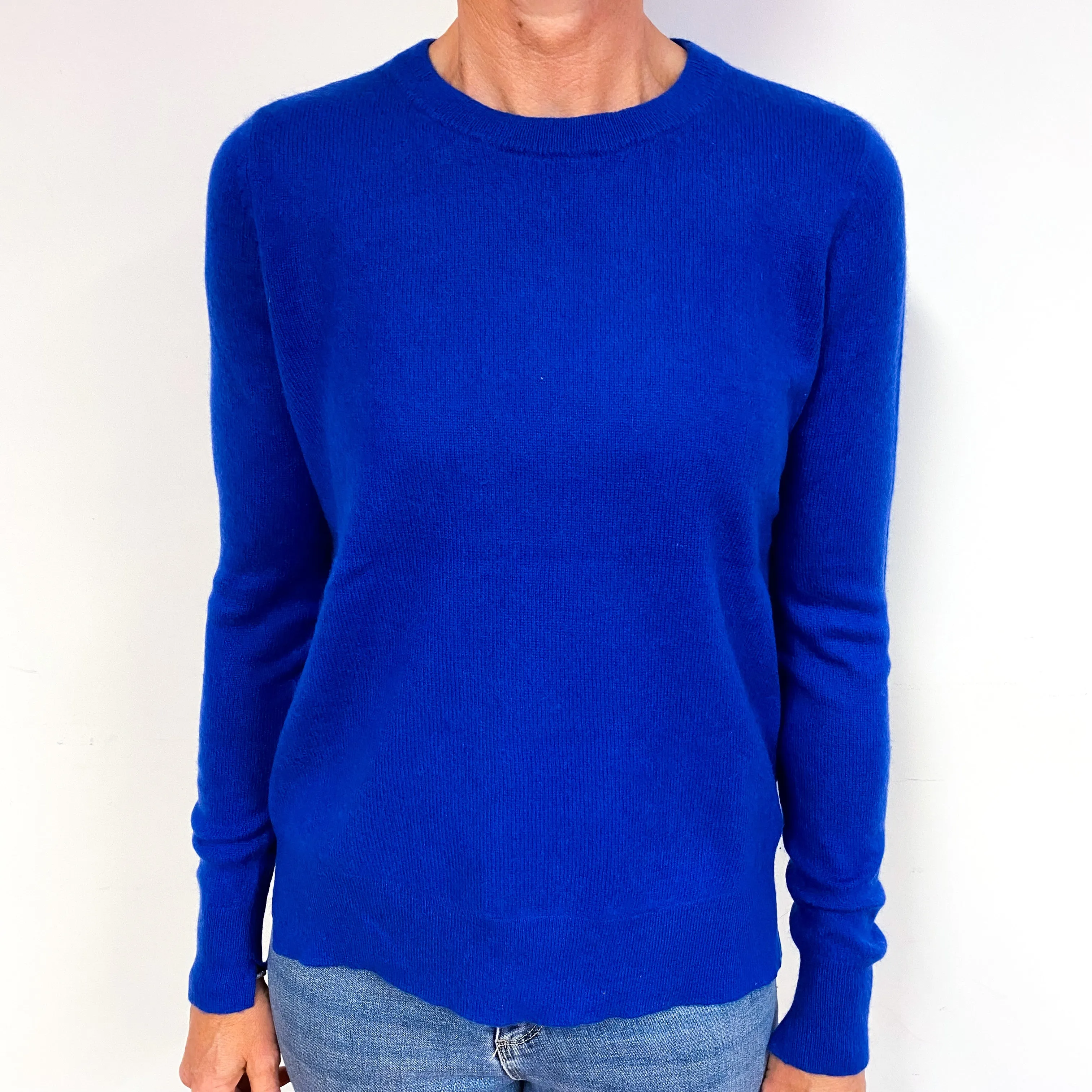 Royal Blue Cashmere Crew Neck Jumper Medium
