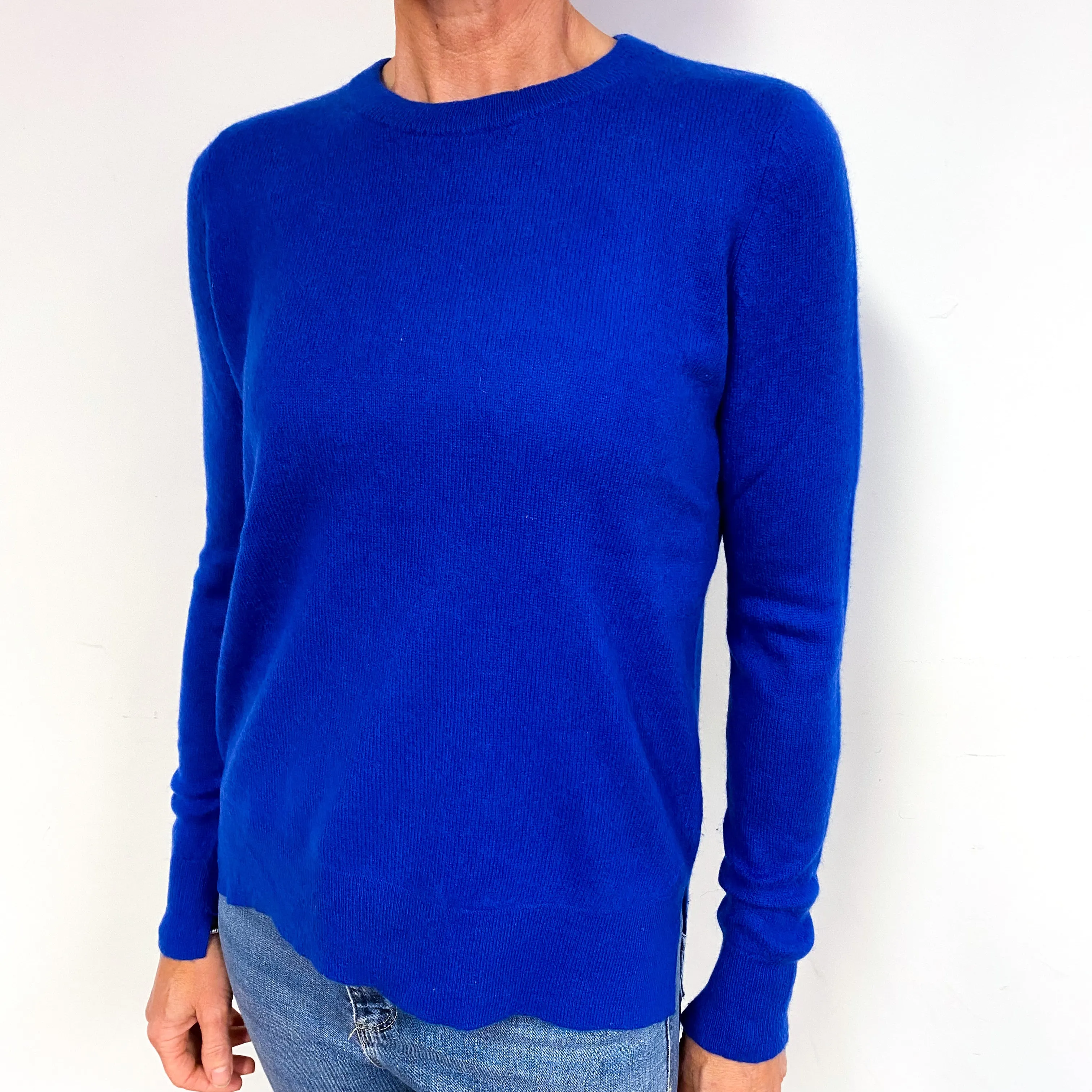 Royal Blue Cashmere Crew Neck Jumper Medium