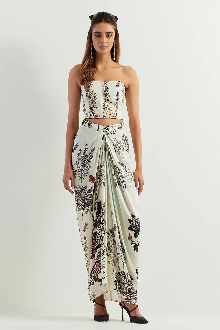 Saaya Printed Co-Ord Set with Cape