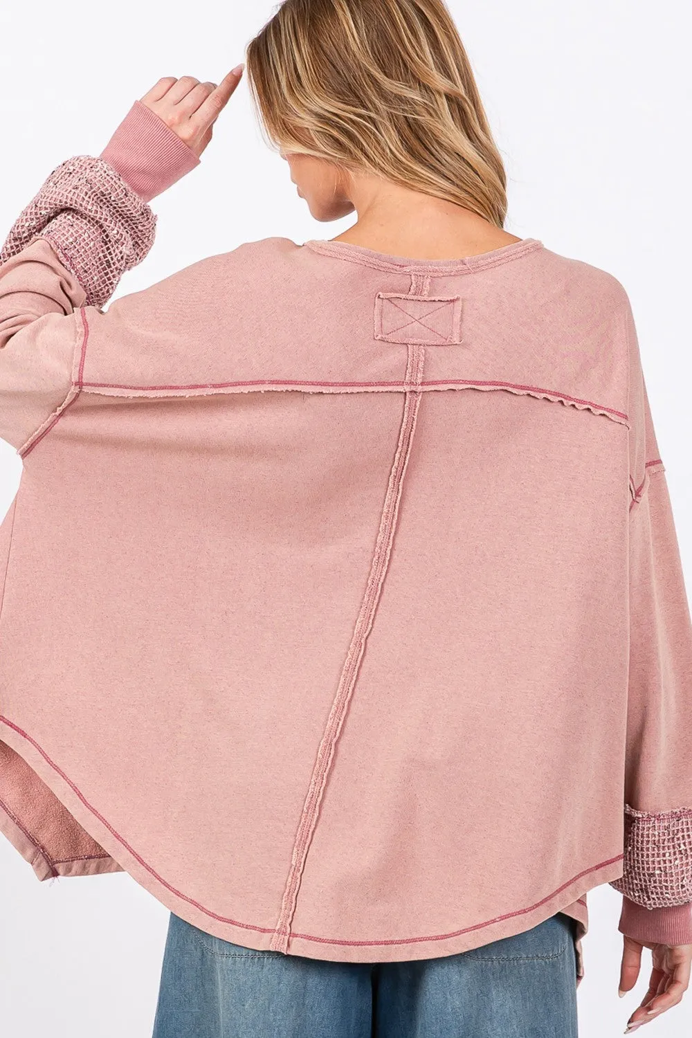 SAGE   FIG Peace Sign Mineral Wash Terry Top