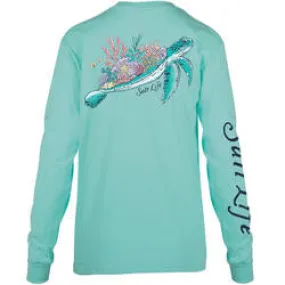Salt Life Womens Turtle Flow V-Neck LST
