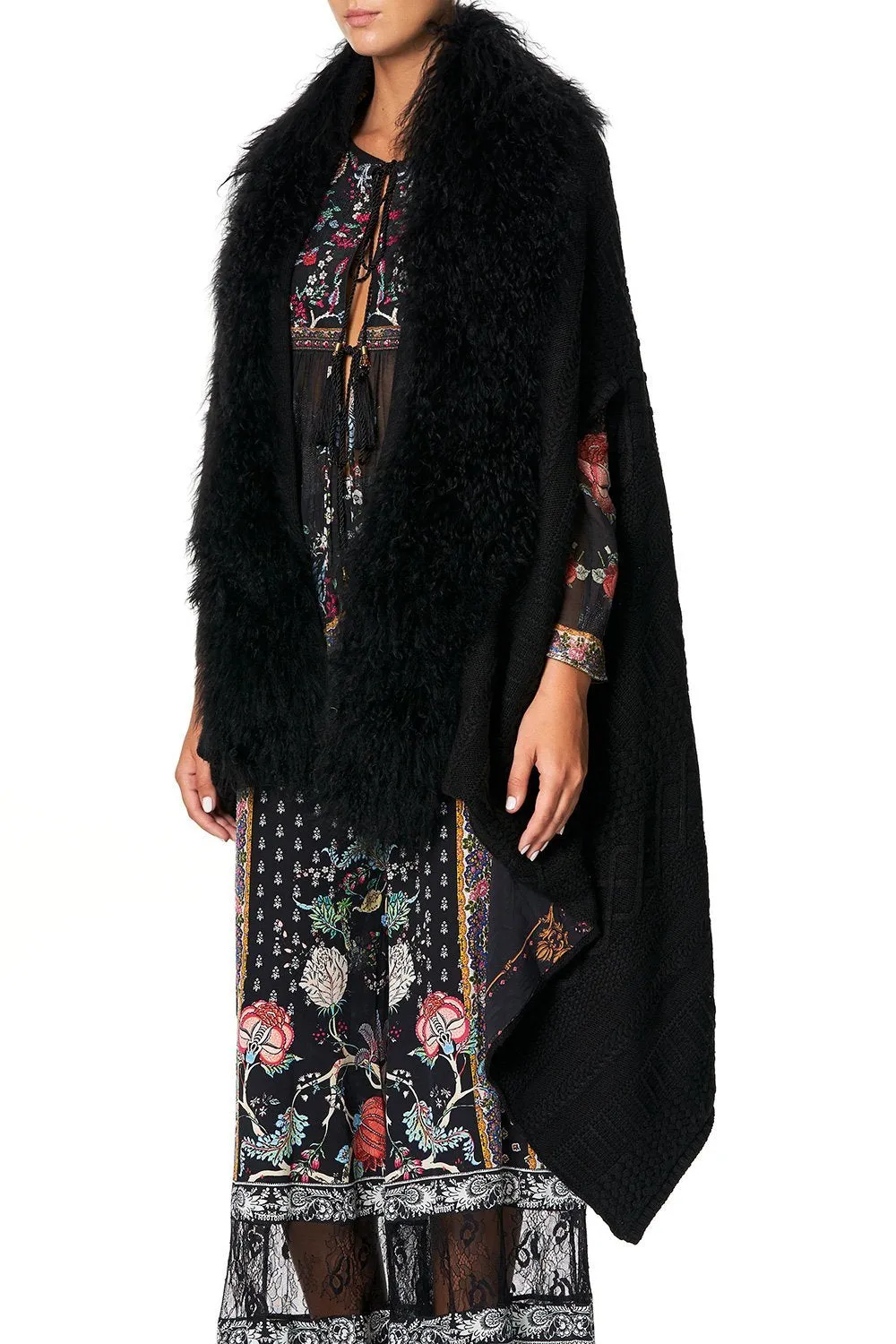 SHEARLING CAPE WITH LINING HEUTE PROVINCIAL