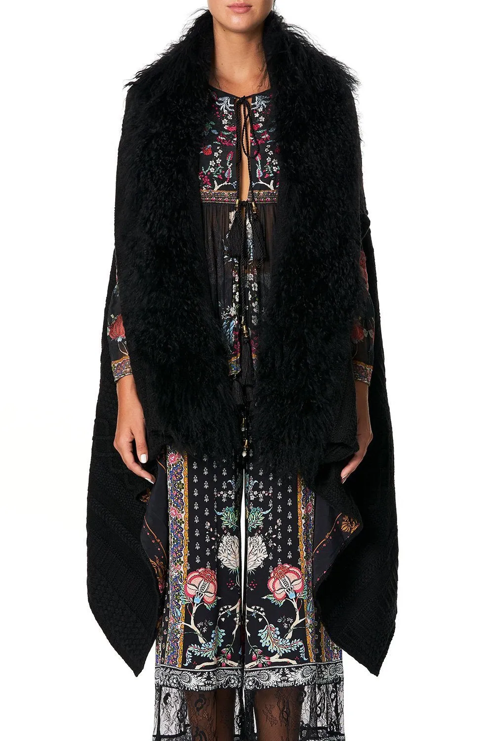 SHEARLING CAPE WITH LINING HEUTE PROVINCIAL