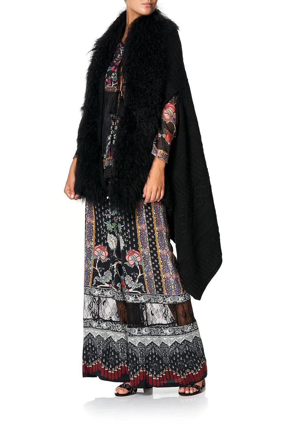 SHEARLING CAPE WITH LINING HEUTE PROVINCIAL