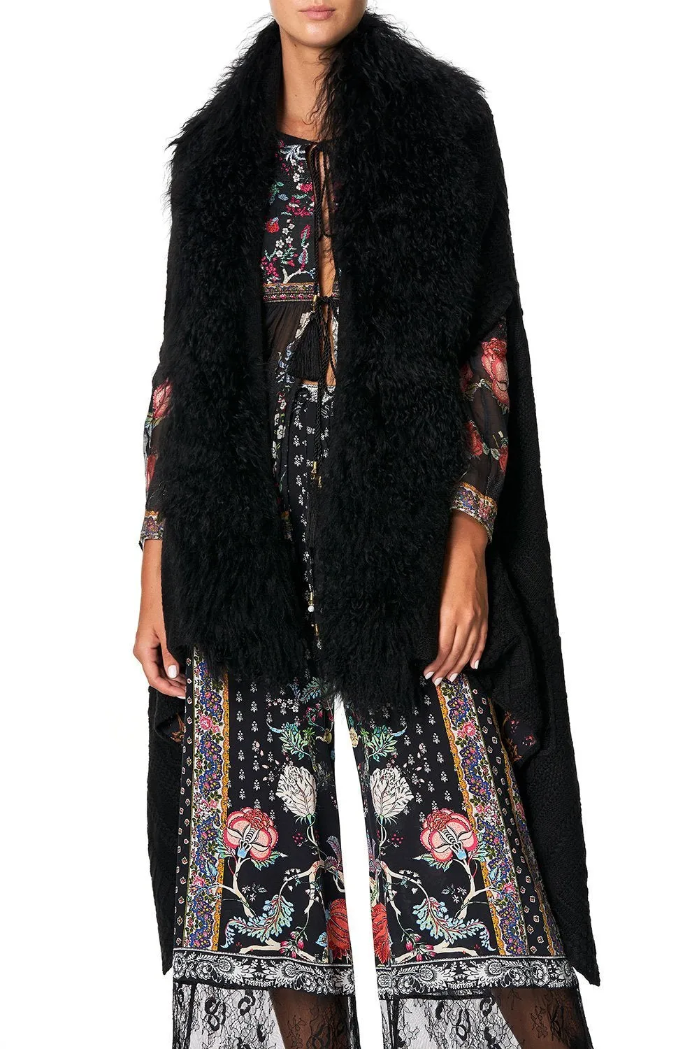 SHEARLING CAPE WITH LINING HEUTE PROVINCIAL