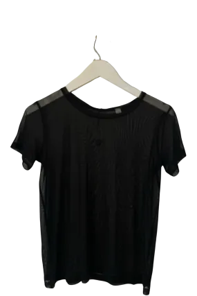 Silk Tulle Black Coal Boyfriend Top