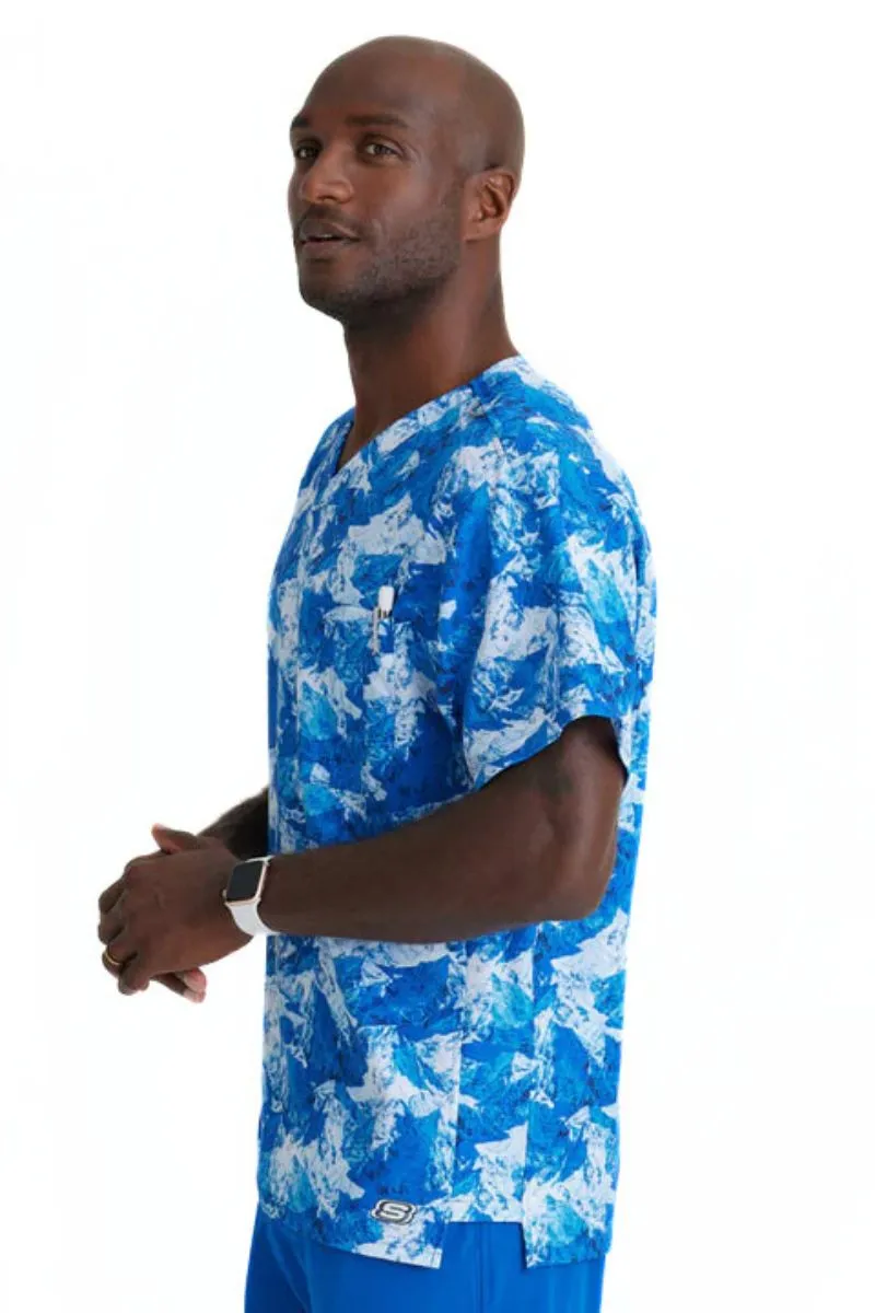 Skechers Men's Structure Crossover V-Neck Top | Arctic Landscape