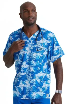 Skechers Men's Structure Crossover V-Neck Top | Arctic Landscape
