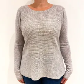 Smoke Grey Batwing Cashmere Crew Neck Jumper Large