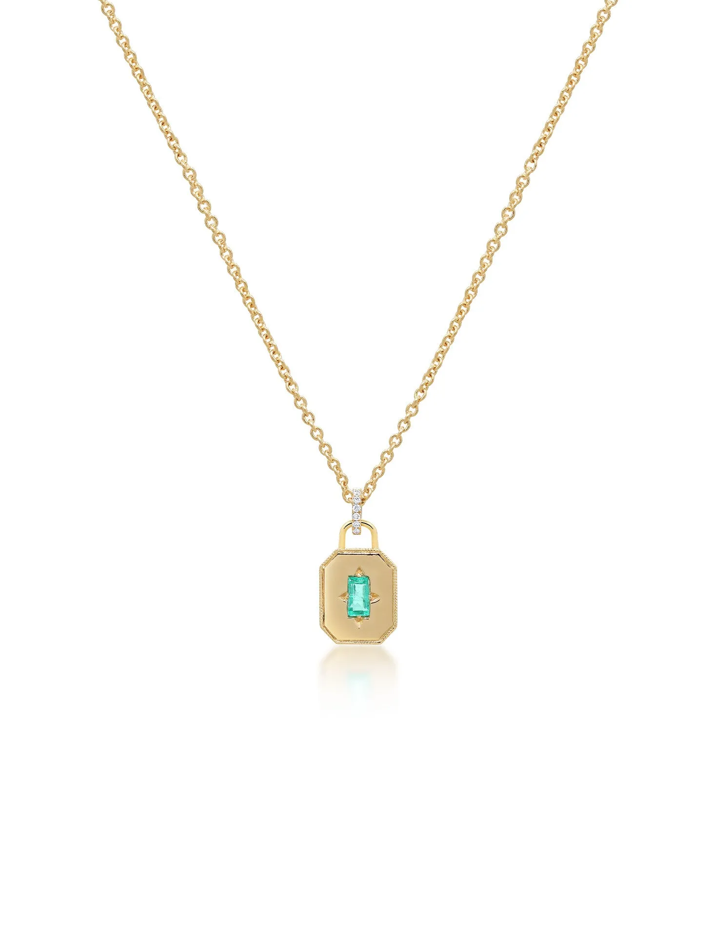 Spade Warisan Minor, 18K Yellow Gold   Emerald Pendant