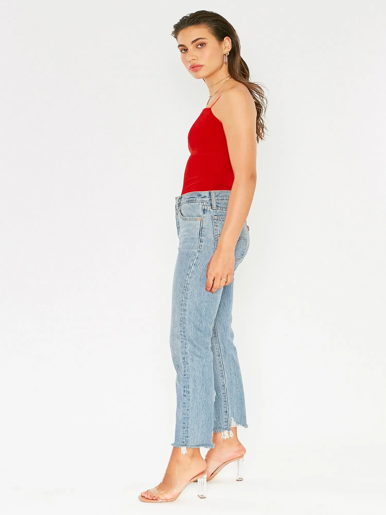 Split V-Neck Bodysuit - 4Sienna