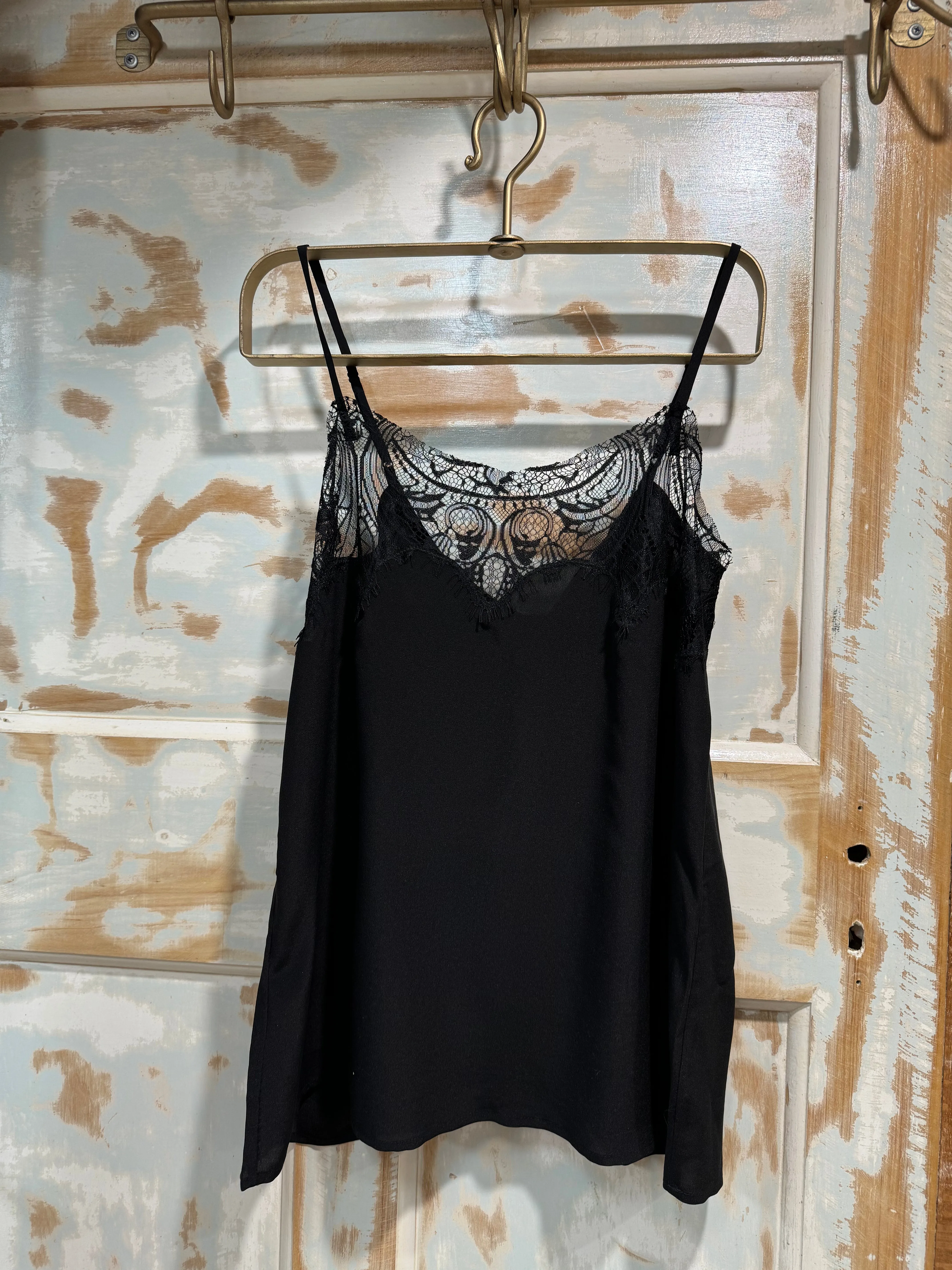 Tambourine Silk Cami in Black