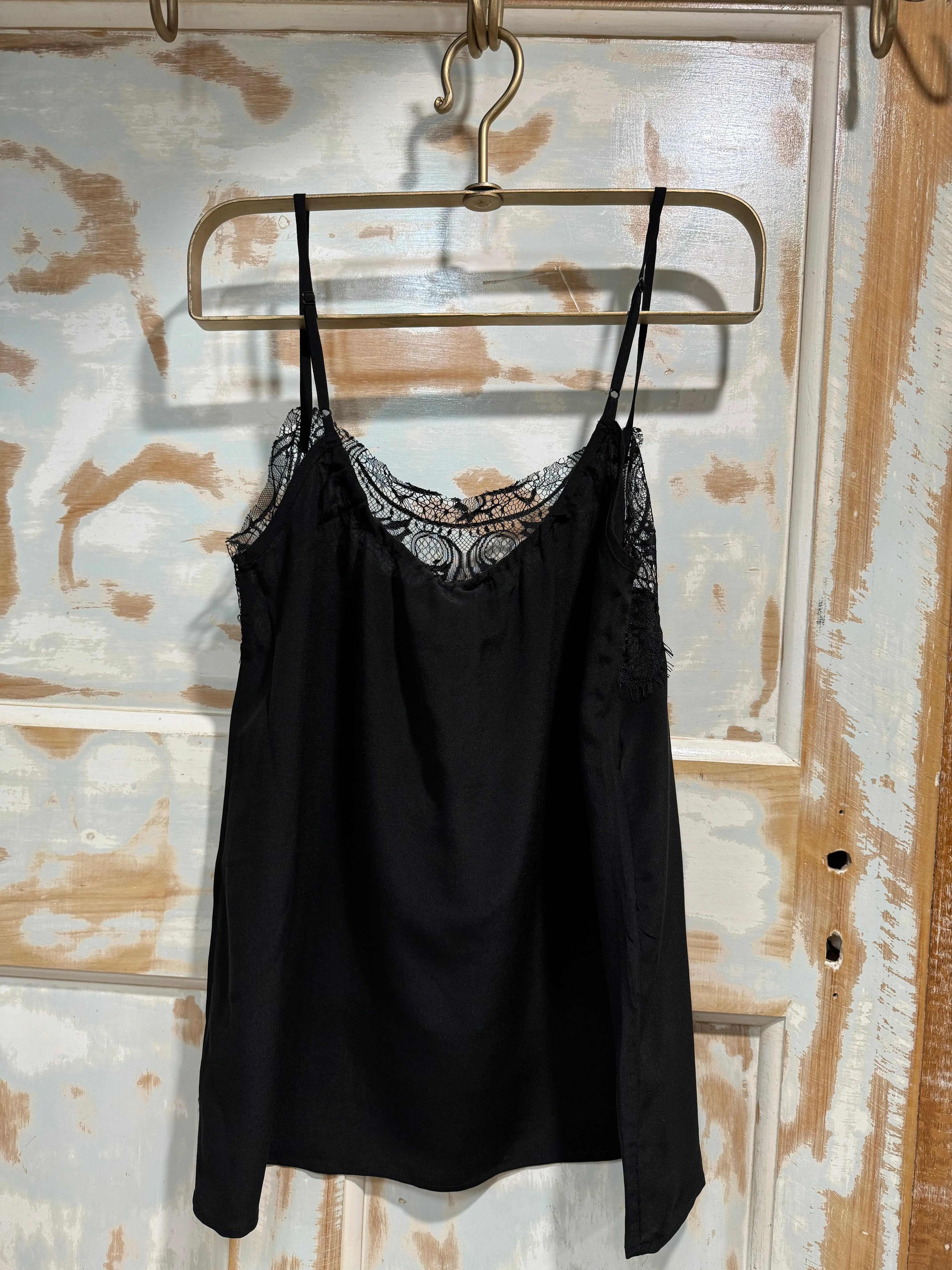 Tambourine Silk Cami in Black