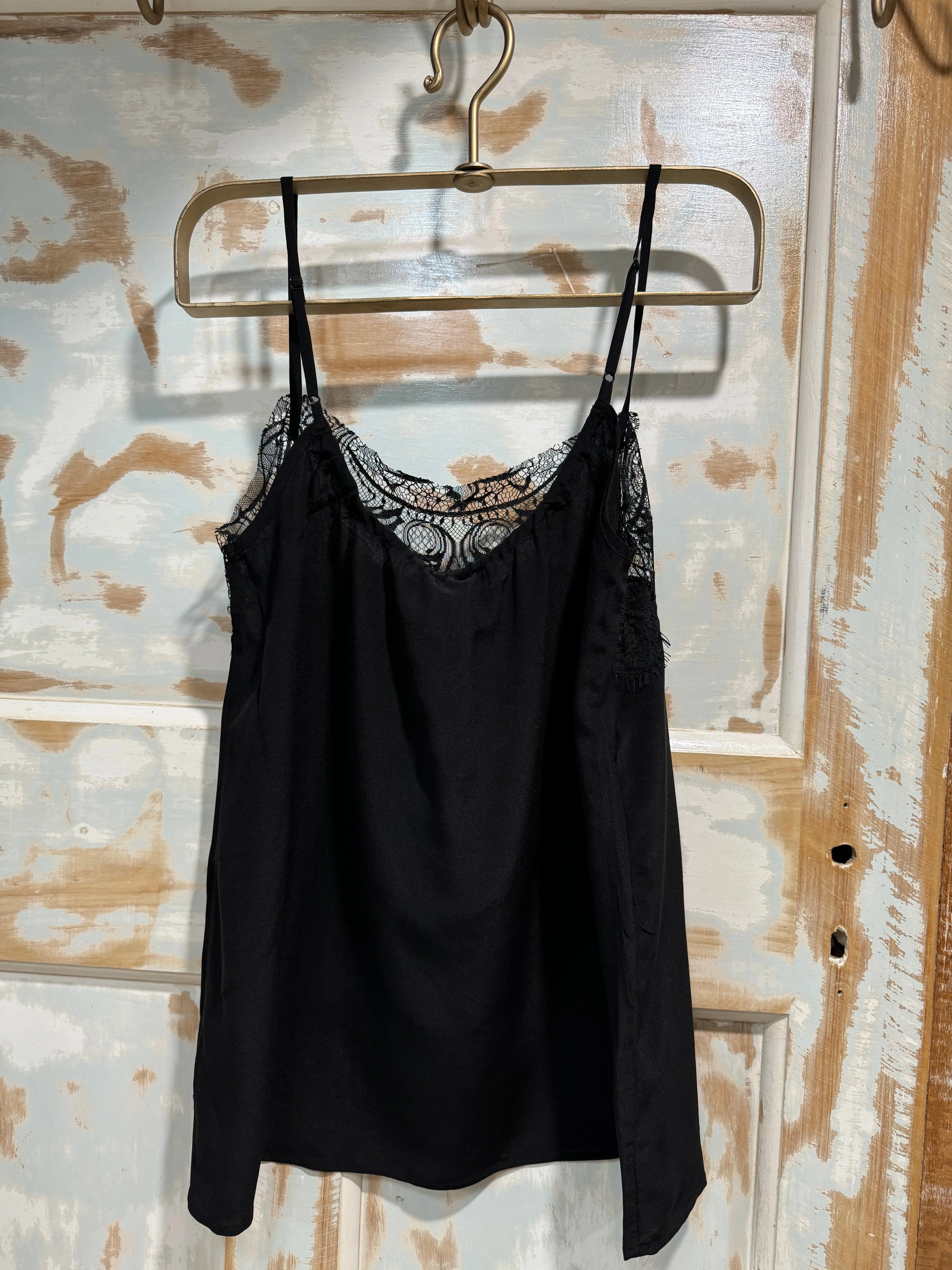 Tambourine Silk Cami in Black