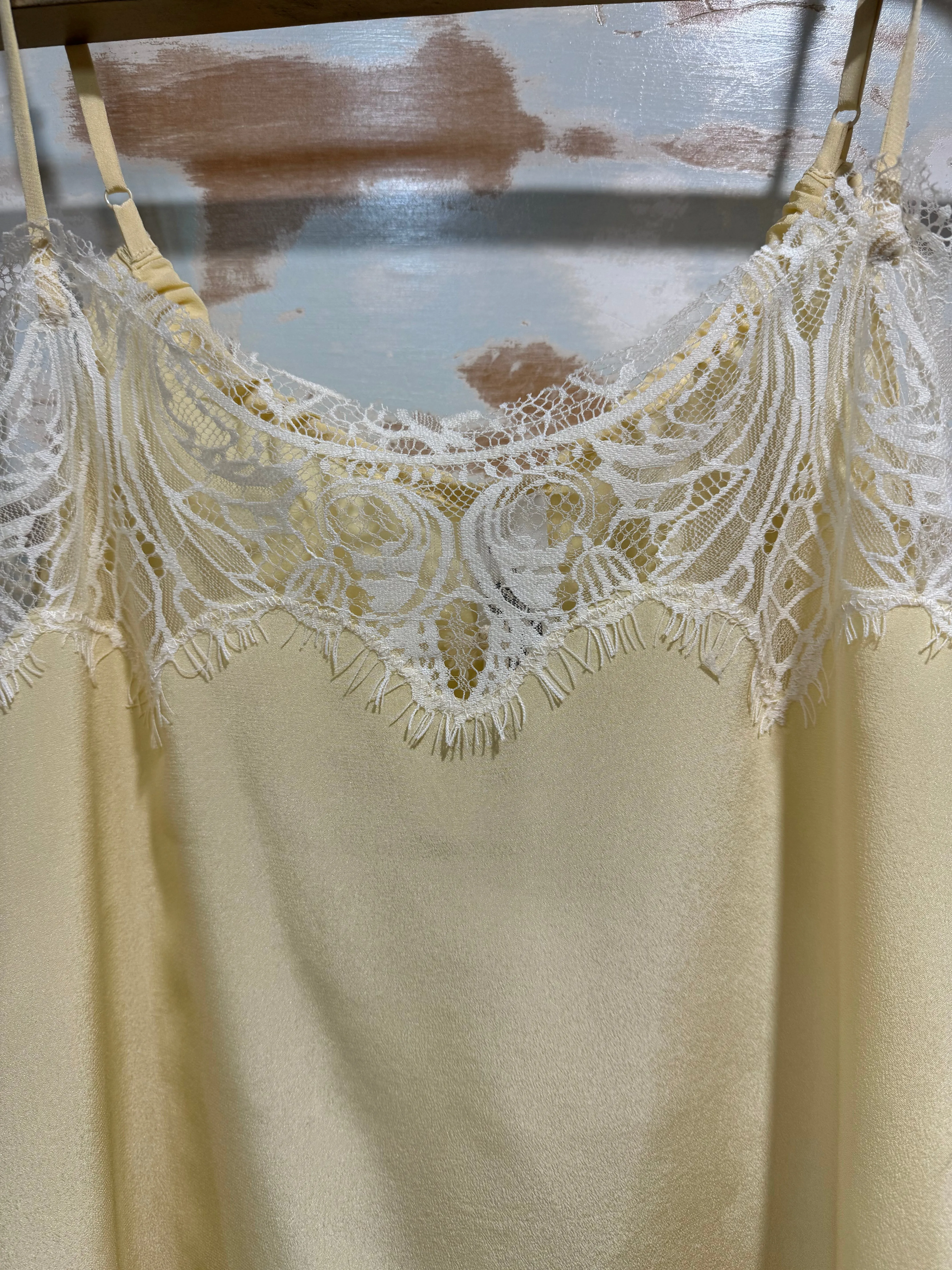 Tambourine Silk Cami in Buttermilk