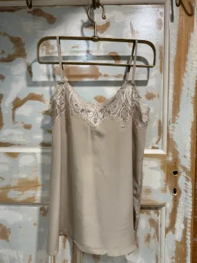 Tambourine Silk Cami in Champagne