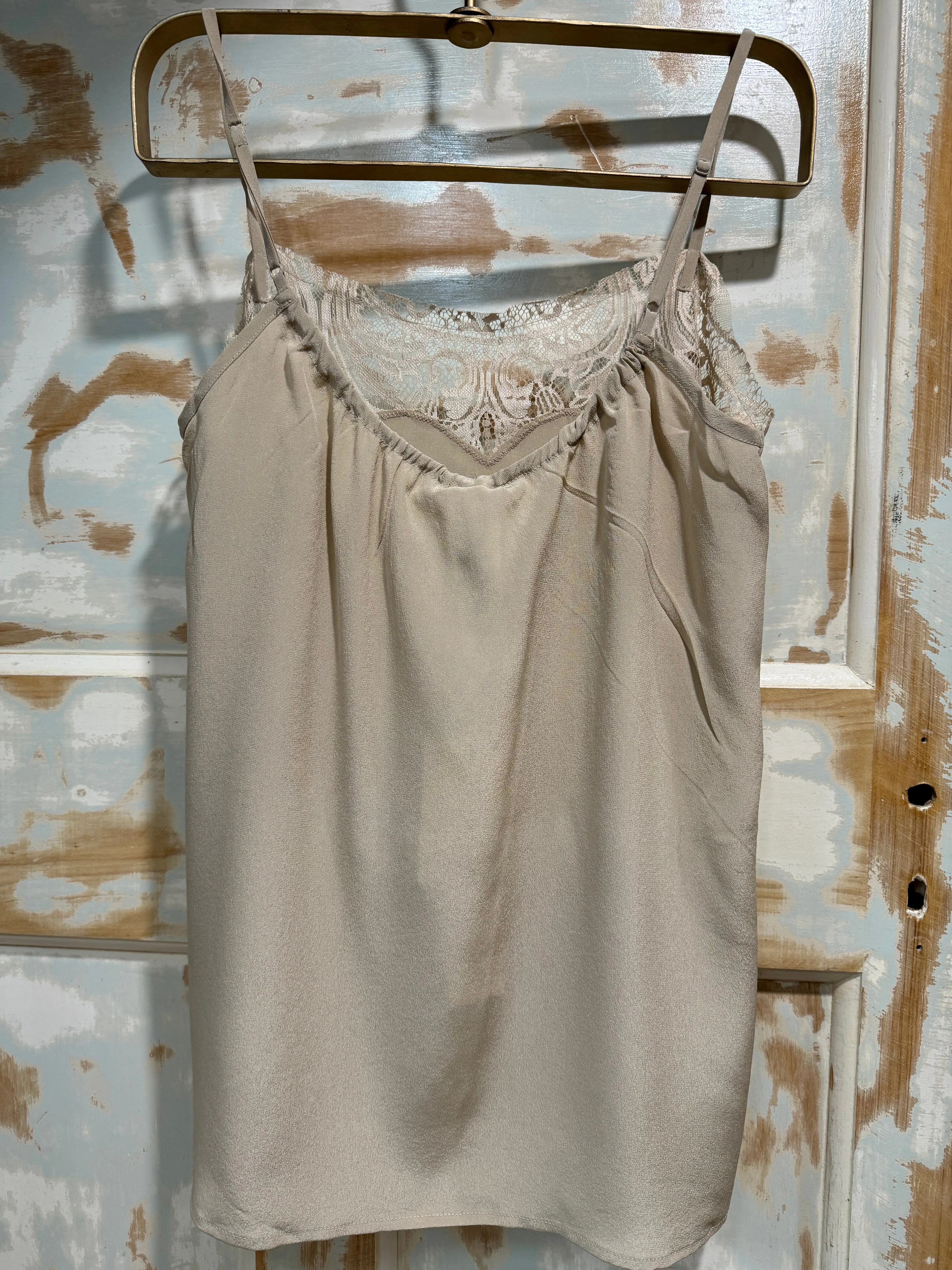Tambourine Silk Cami in Champagne