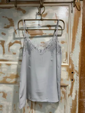Tambourine Silk Cami in Silver