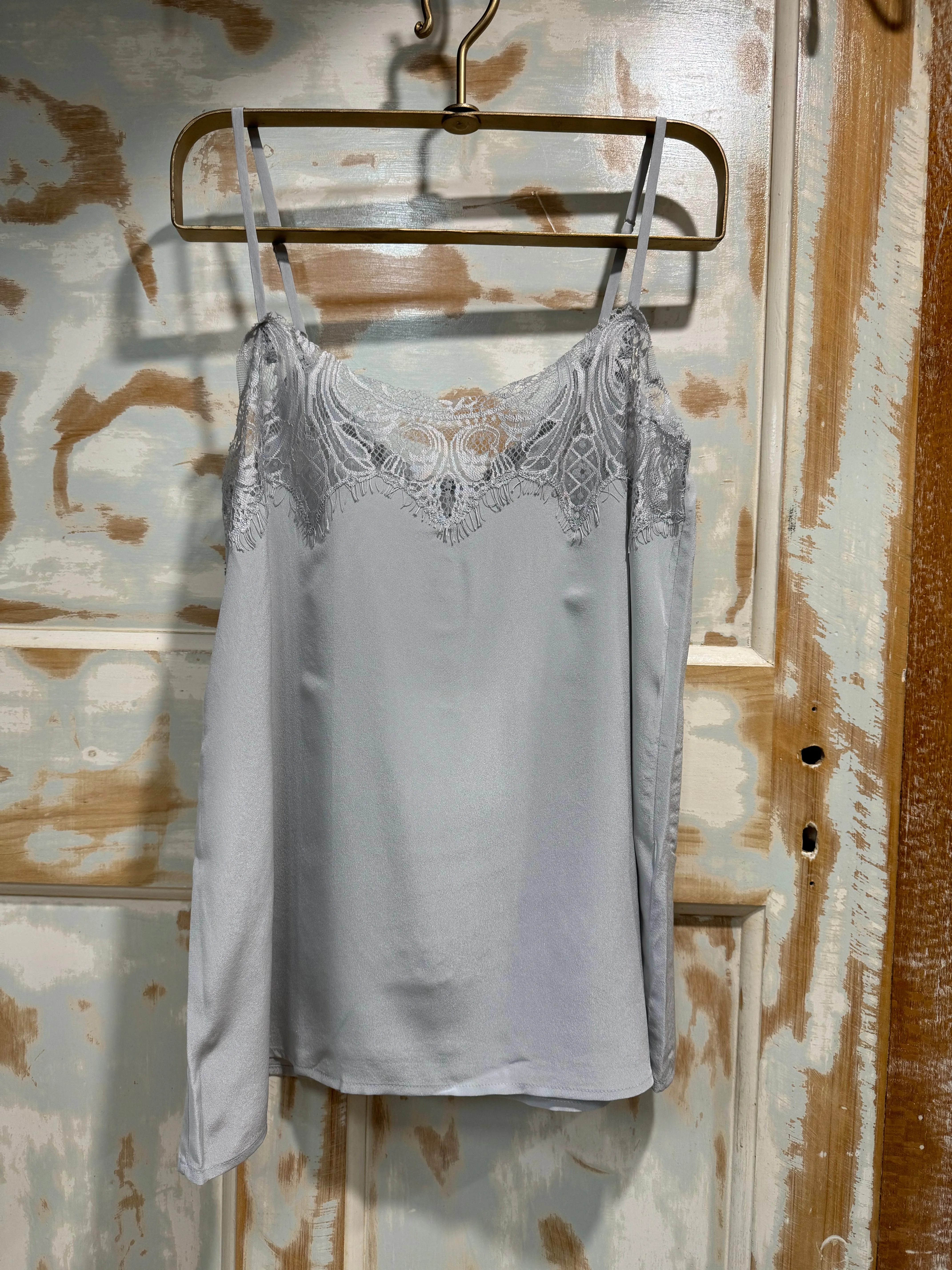 Tambourine Silk Cami in Silver