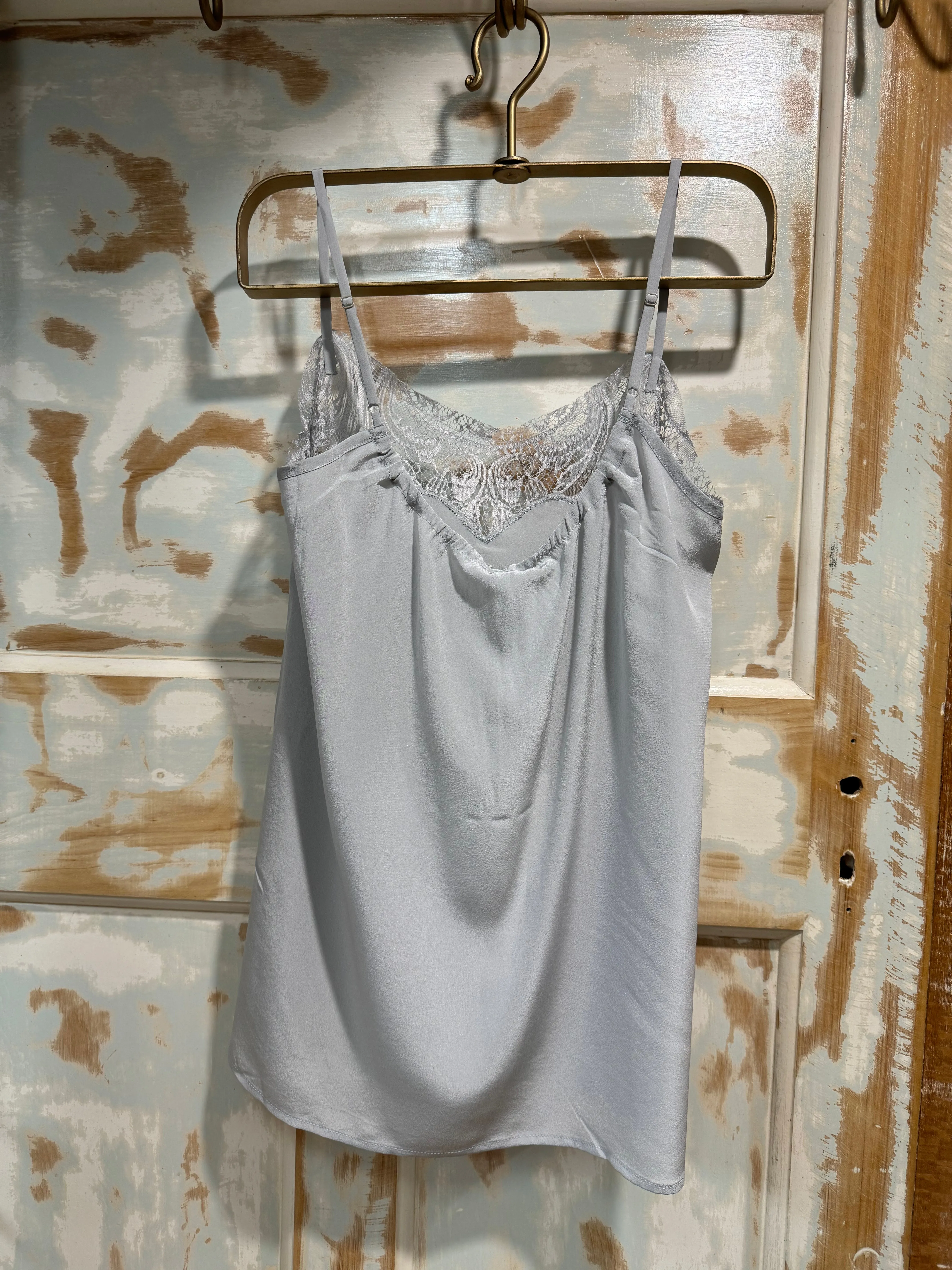 Tambourine Silk Cami in Silver
