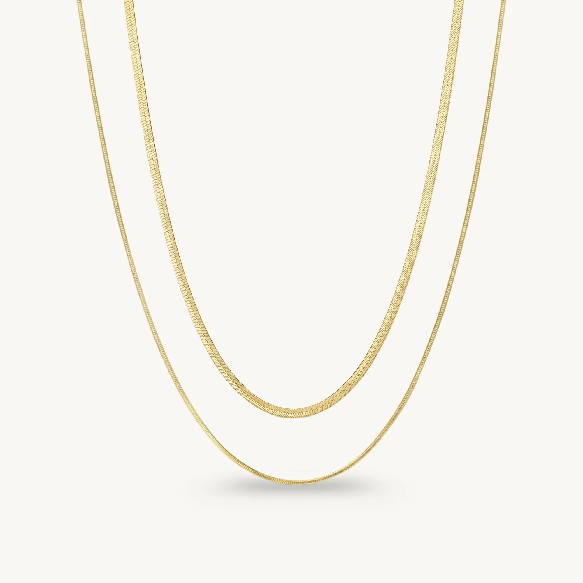 The Essential Herringbone Necklace Layering Set