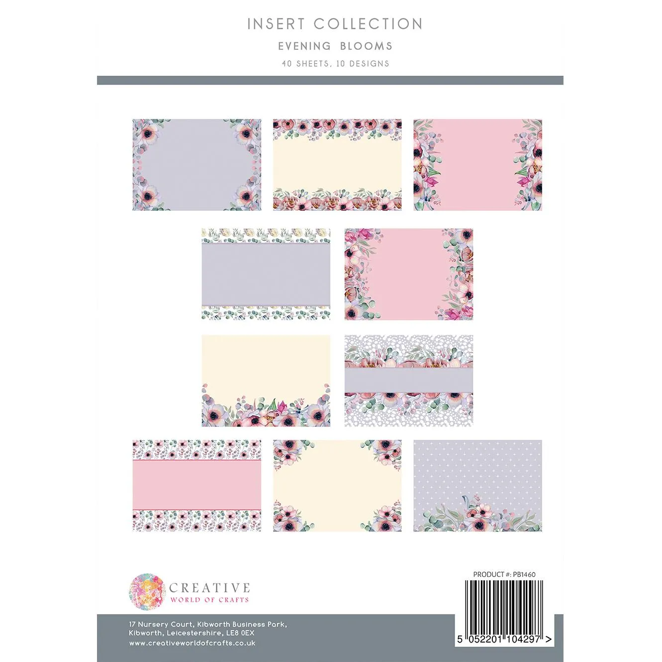 The Paper Boutique Insert Collection A4 40 Pack - Evening Blooms, 10 Designs*