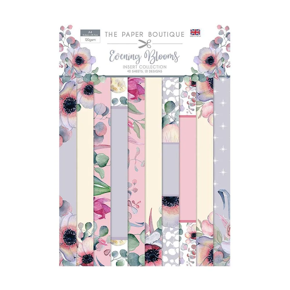 The Paper Boutique Insert Collection A4 40 Pack - Evening Blooms, 10 Designs*