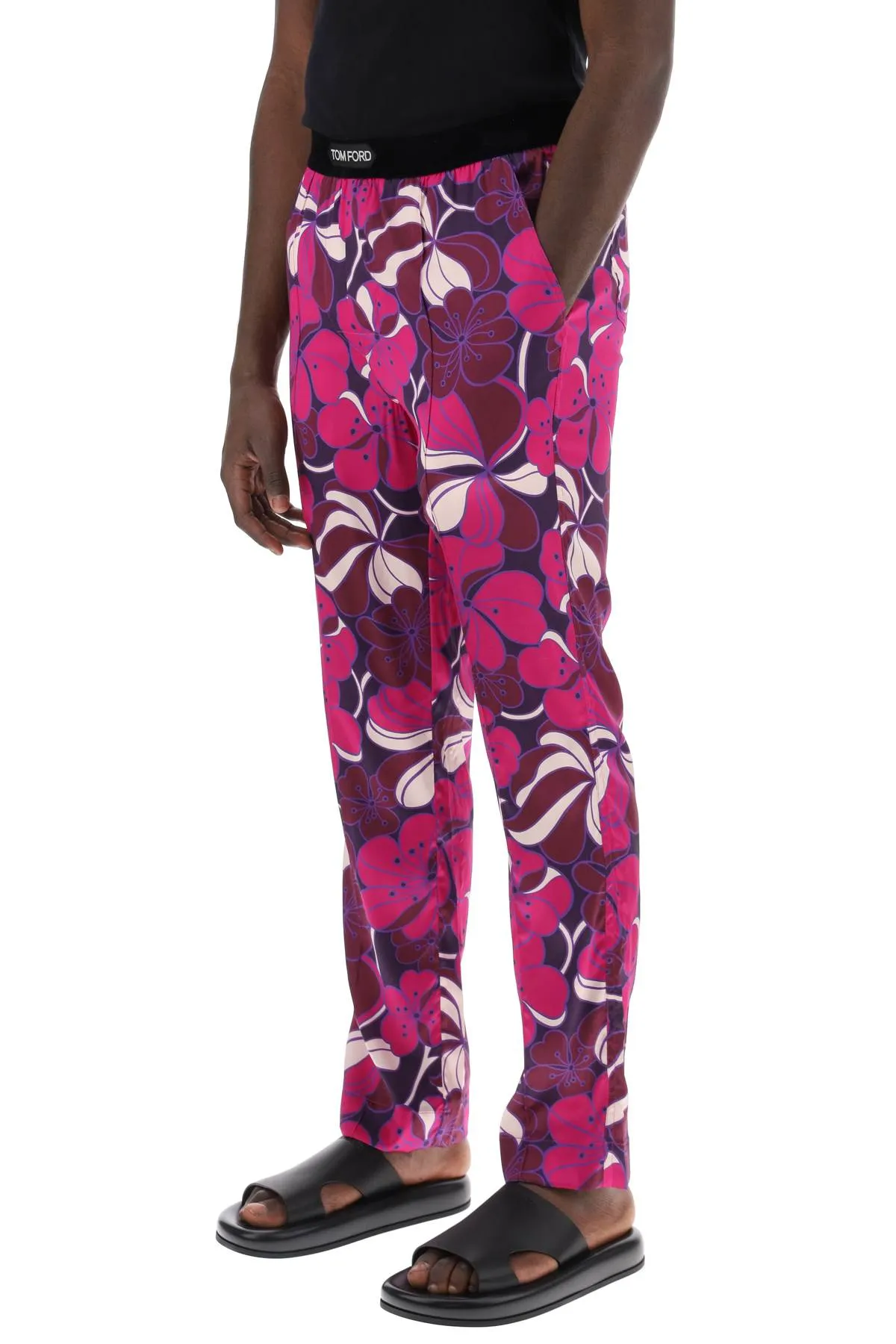 Tom ford pajama pants in floral silk T4H201860 ROSA BRILLANTE FANTASIA