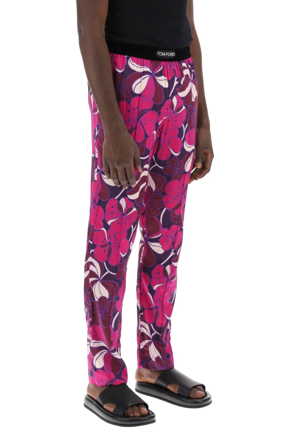 Tom ford pajama pants in floral silk T4H201860 ROSA BRILLANTE FANTASIA