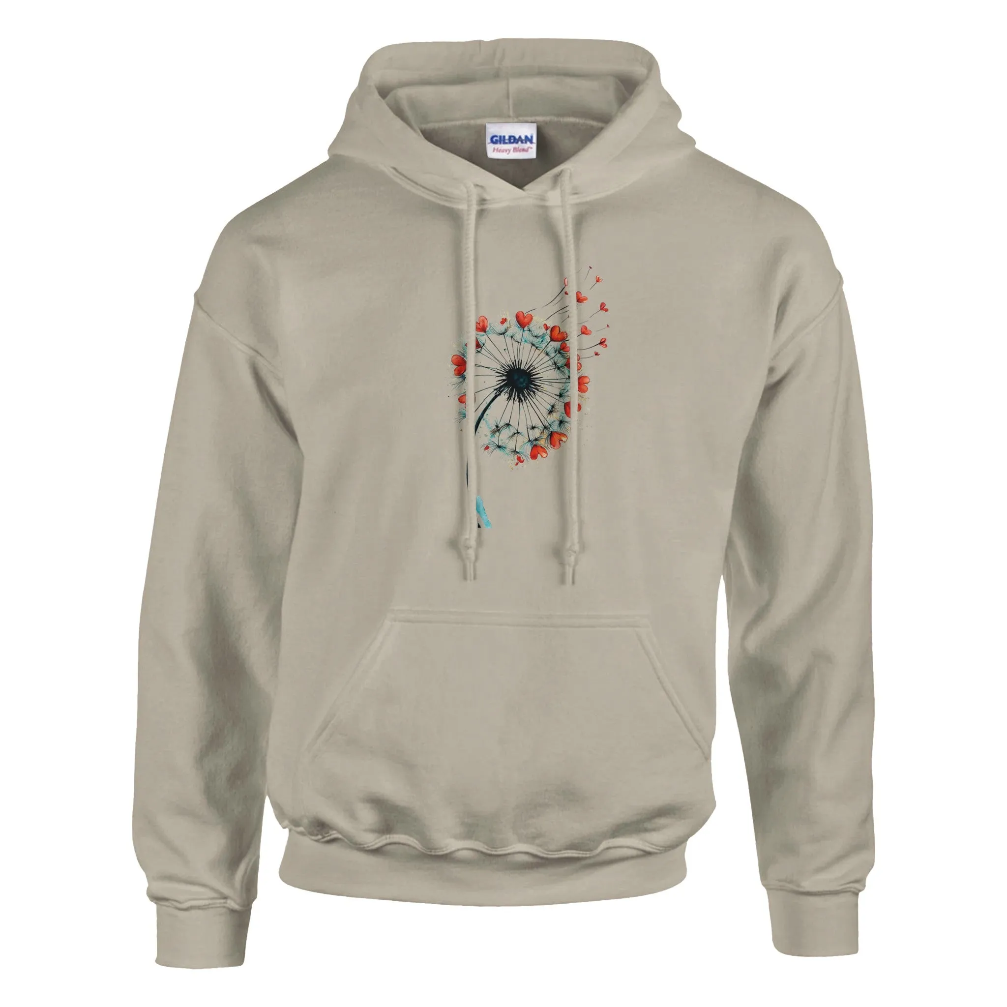 Tropical Surf Hoodie - Vintage Nautical Sweatshirt with Dandelion Heart Design