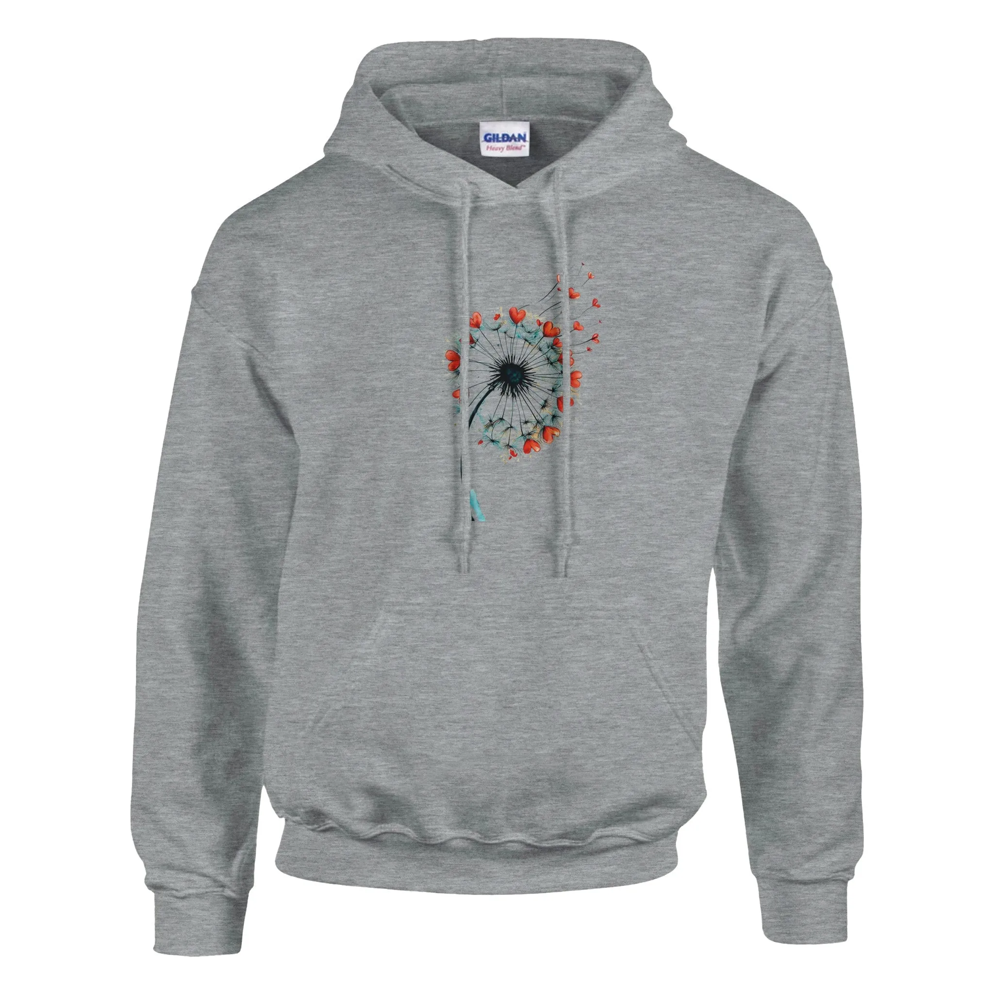Tropical Surf Hoodie - Vintage Nautical Sweatshirt with Dandelion Heart Design