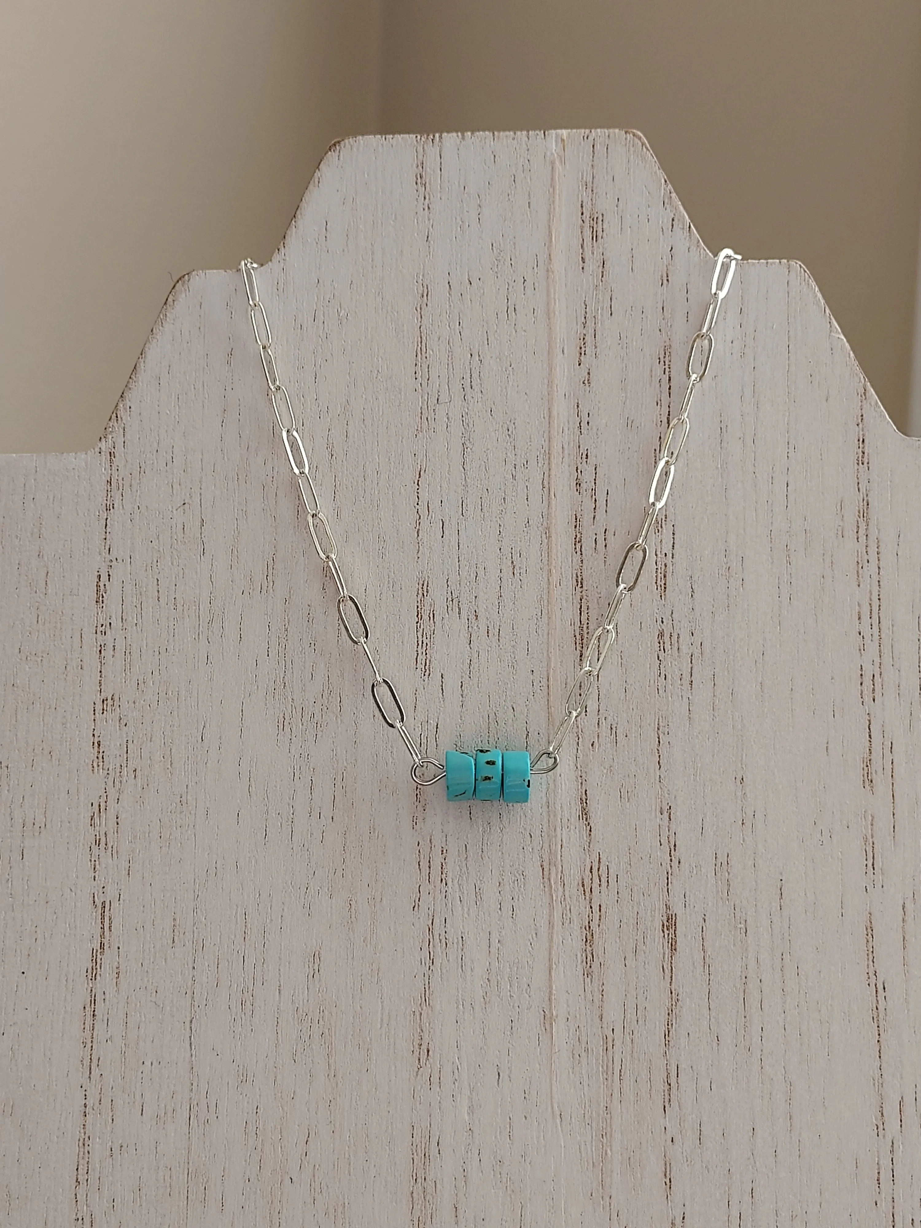 Turquoise paperclip choker