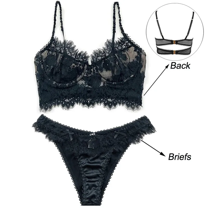 Ultra Thin Lace Underwear Set