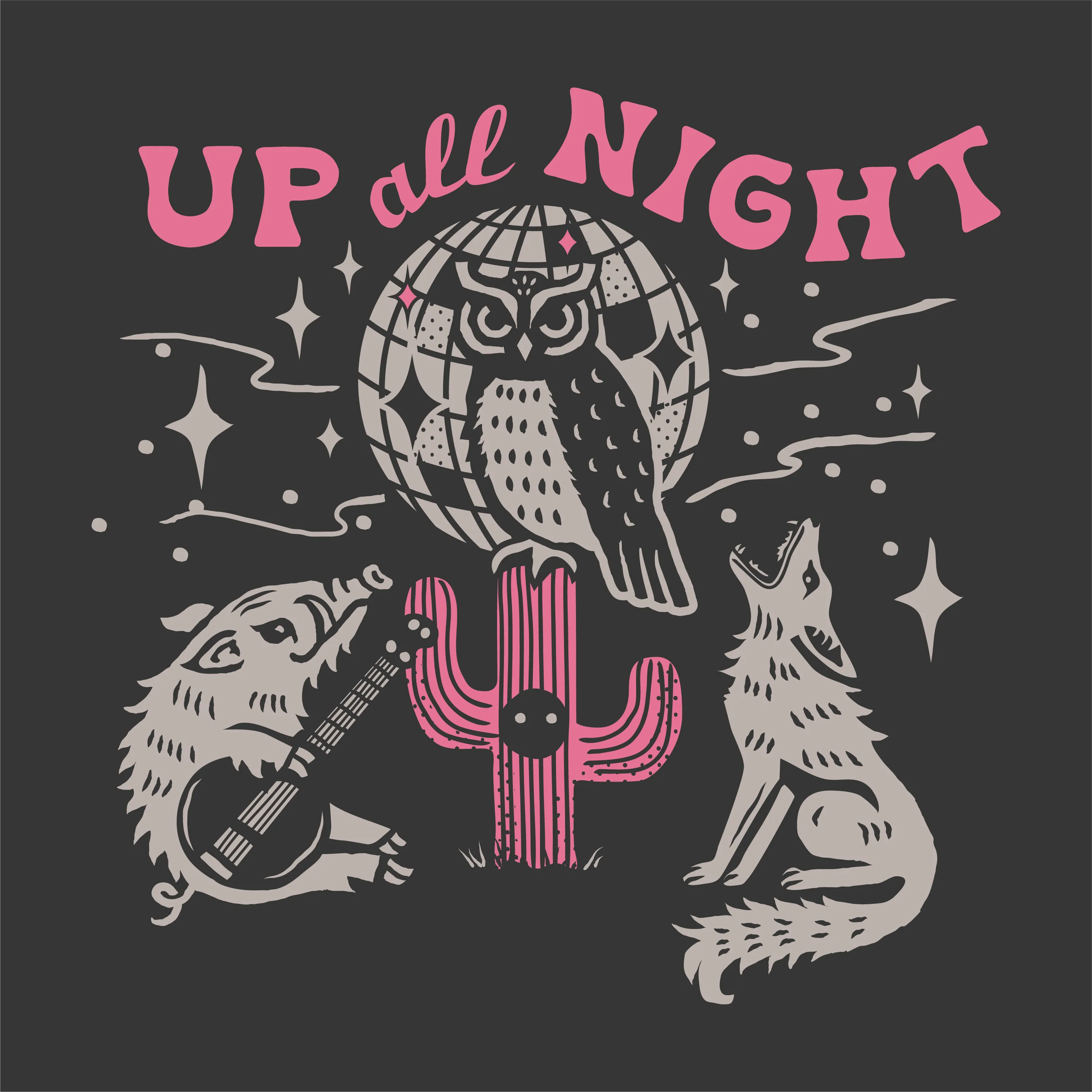Up All Night Ladies Crop Tee