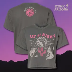 Up All Night Ladies Crop Tee