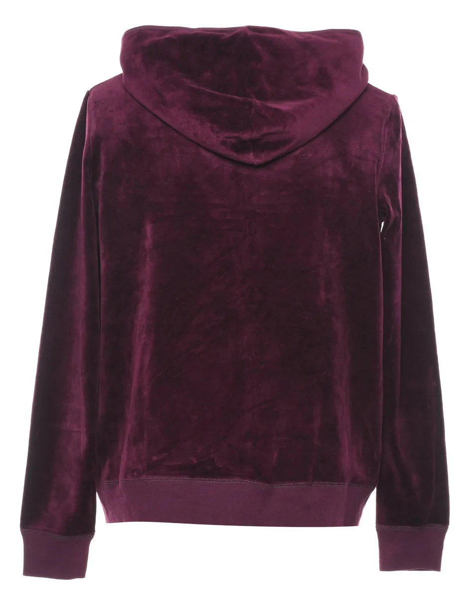 Velour Hooded Sweatshirt - L