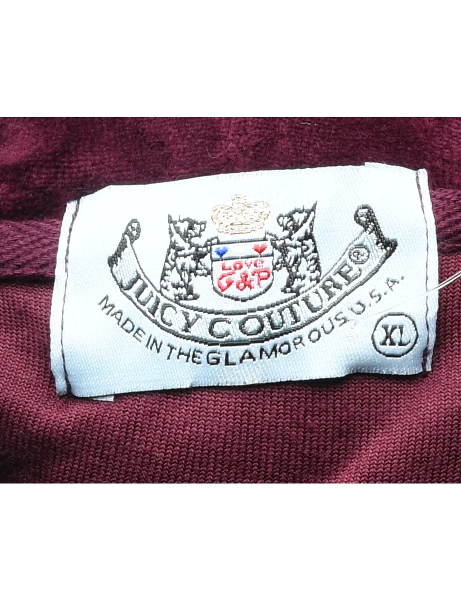 Velour Hooded Sweatshirt - L