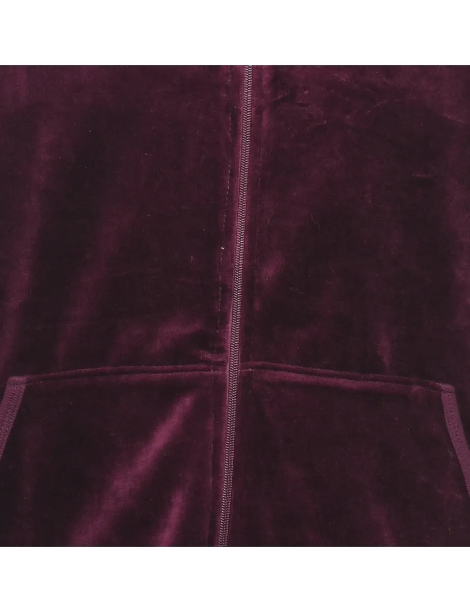 Velour Hooded Sweatshirt - L