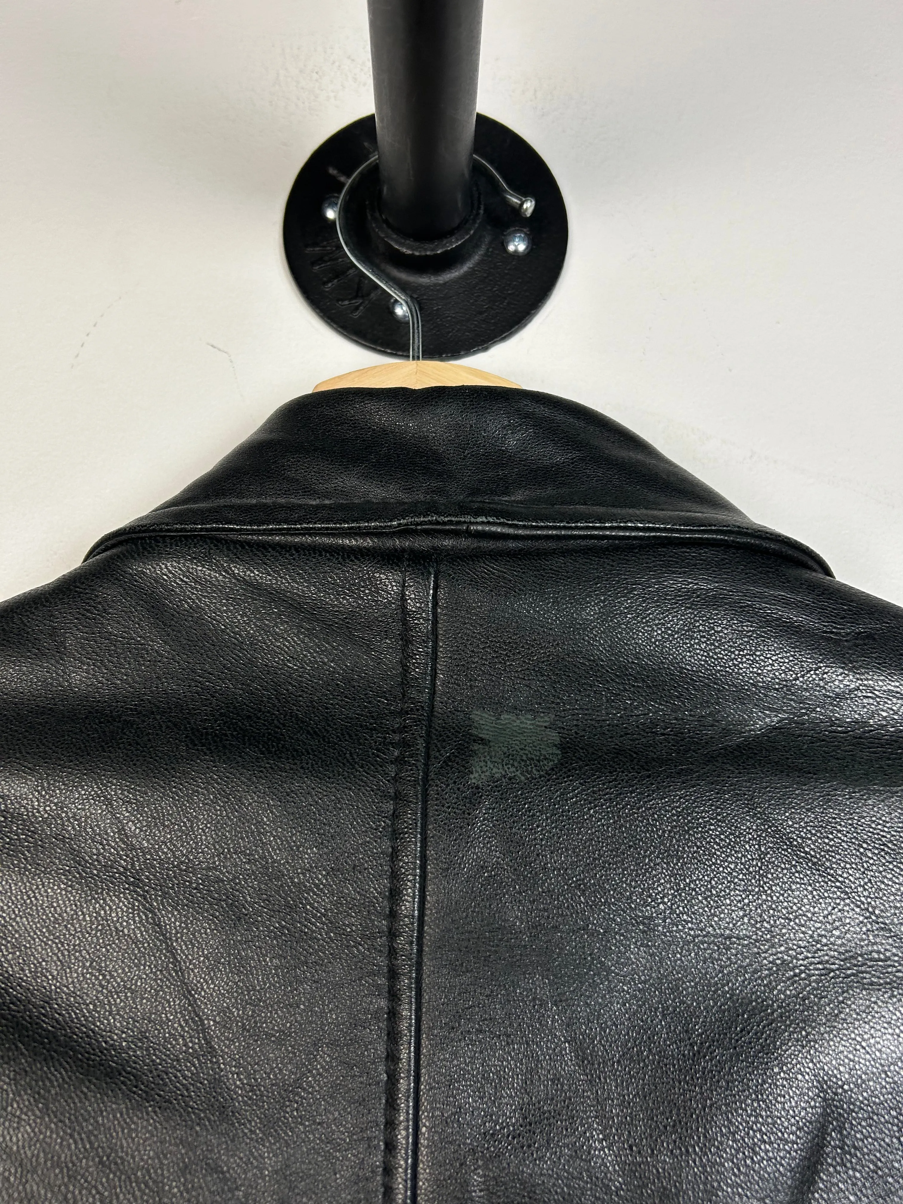 Vintage 90s Collezione Black Leather Cropped Jacket