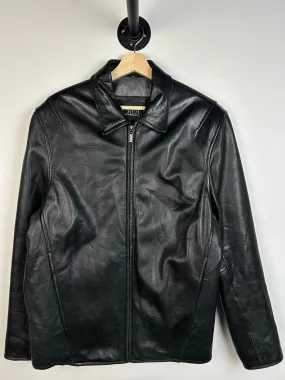 Vintage 90s Collezione Black Leather Cropped Jacket