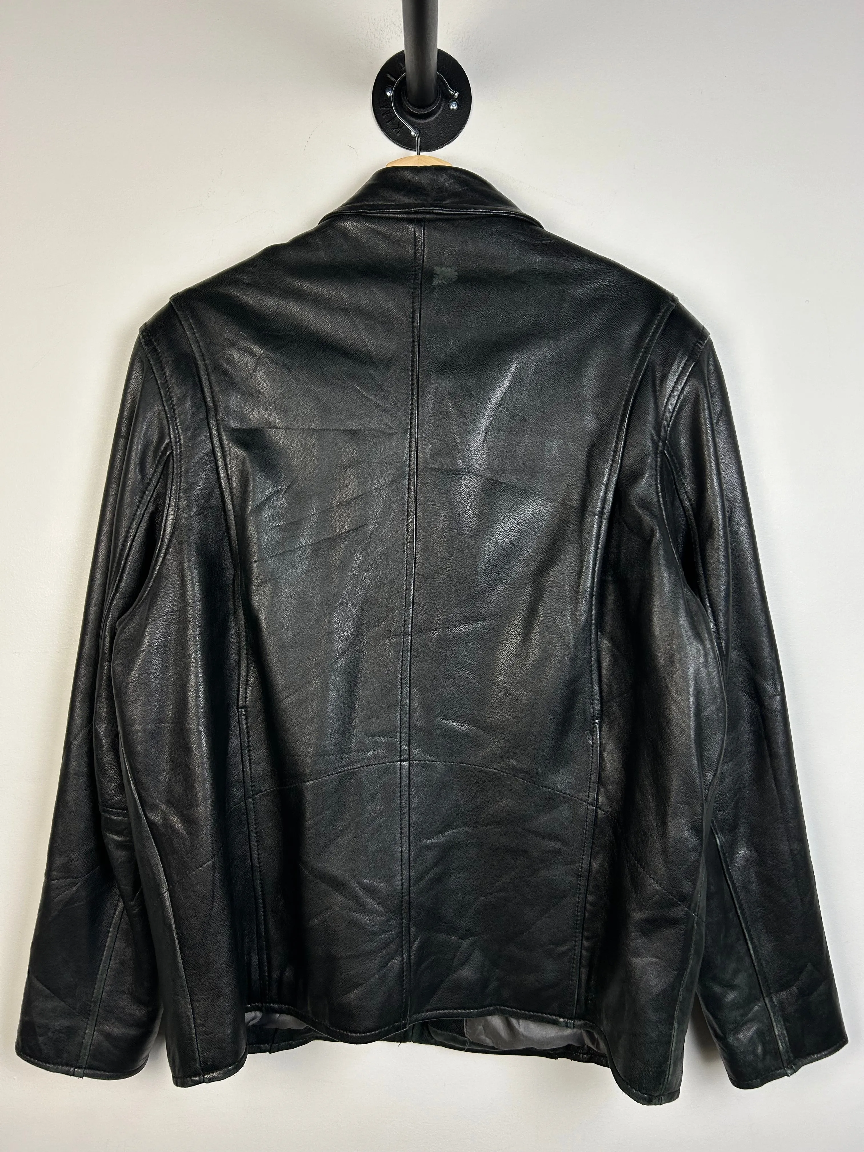 Vintage 90s Collezione Black Leather Cropped Jacket