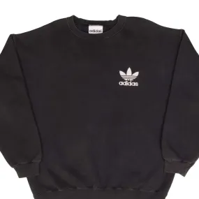 VINTAGE ADIDAS CLASSIC BLACK CREWNECK SWEATSHIRT 1990S SIZE MEDIUM MADE IN USA