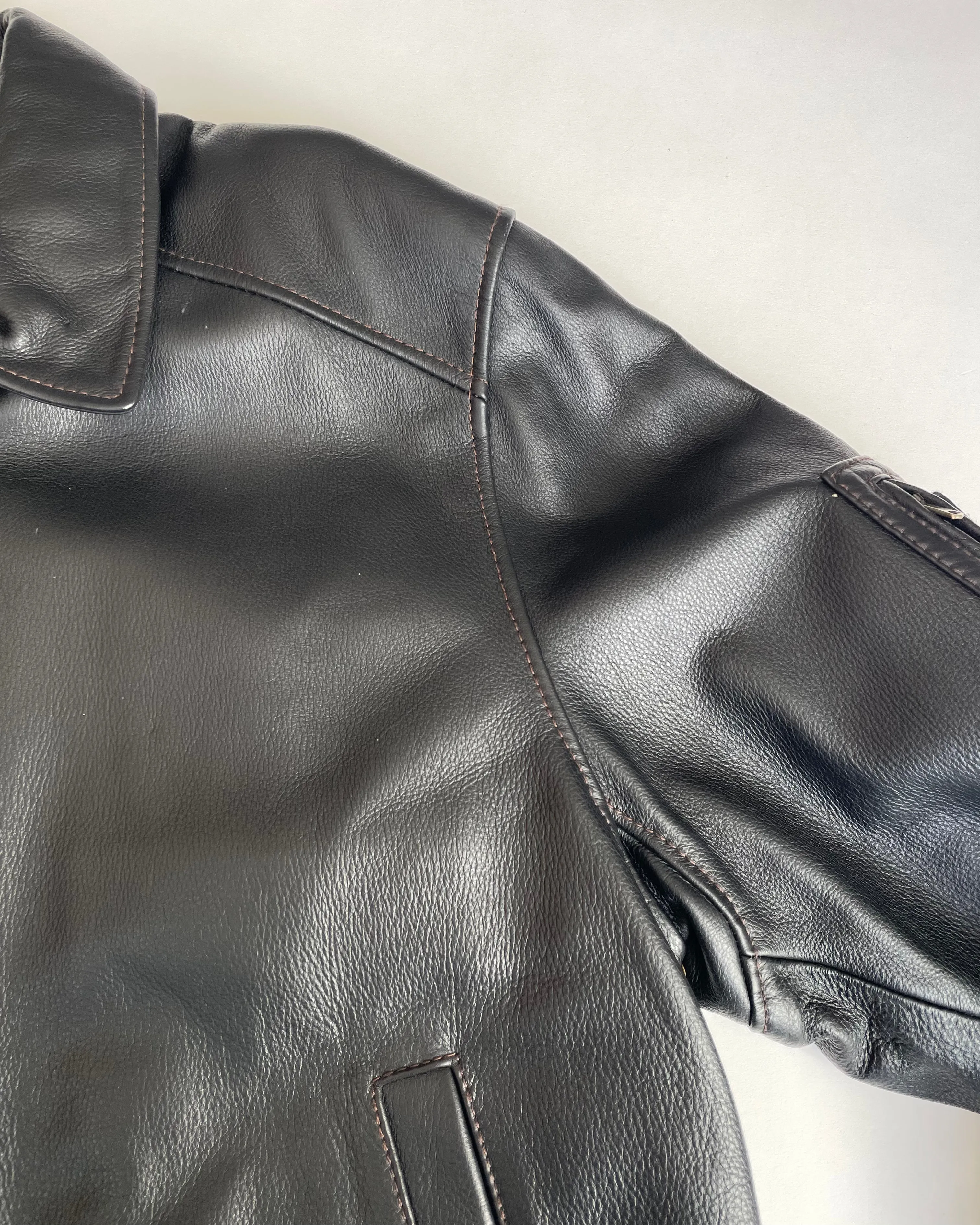 Vintage Leather Bomber Jacket