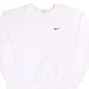 VINTAGE NIKE CLASSIC SWOOSH WHITE SWEATSHIRT 1990S XL MADE IN USA