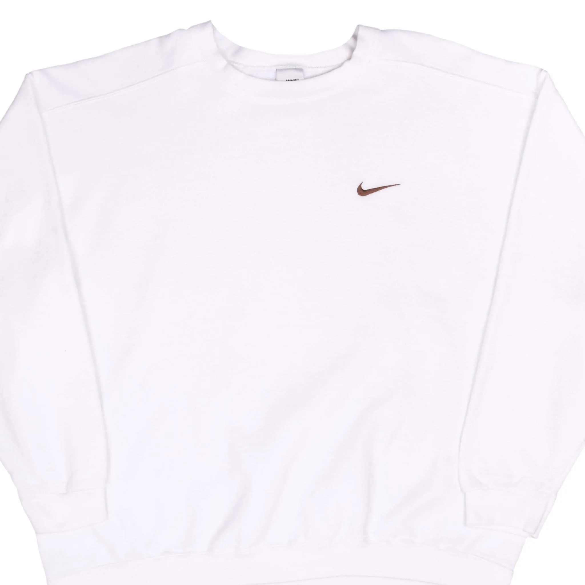 VINTAGE NIKE CLASSIC SWOOSH WHITE SWEATSHIRT 1990S XL MADE IN USA