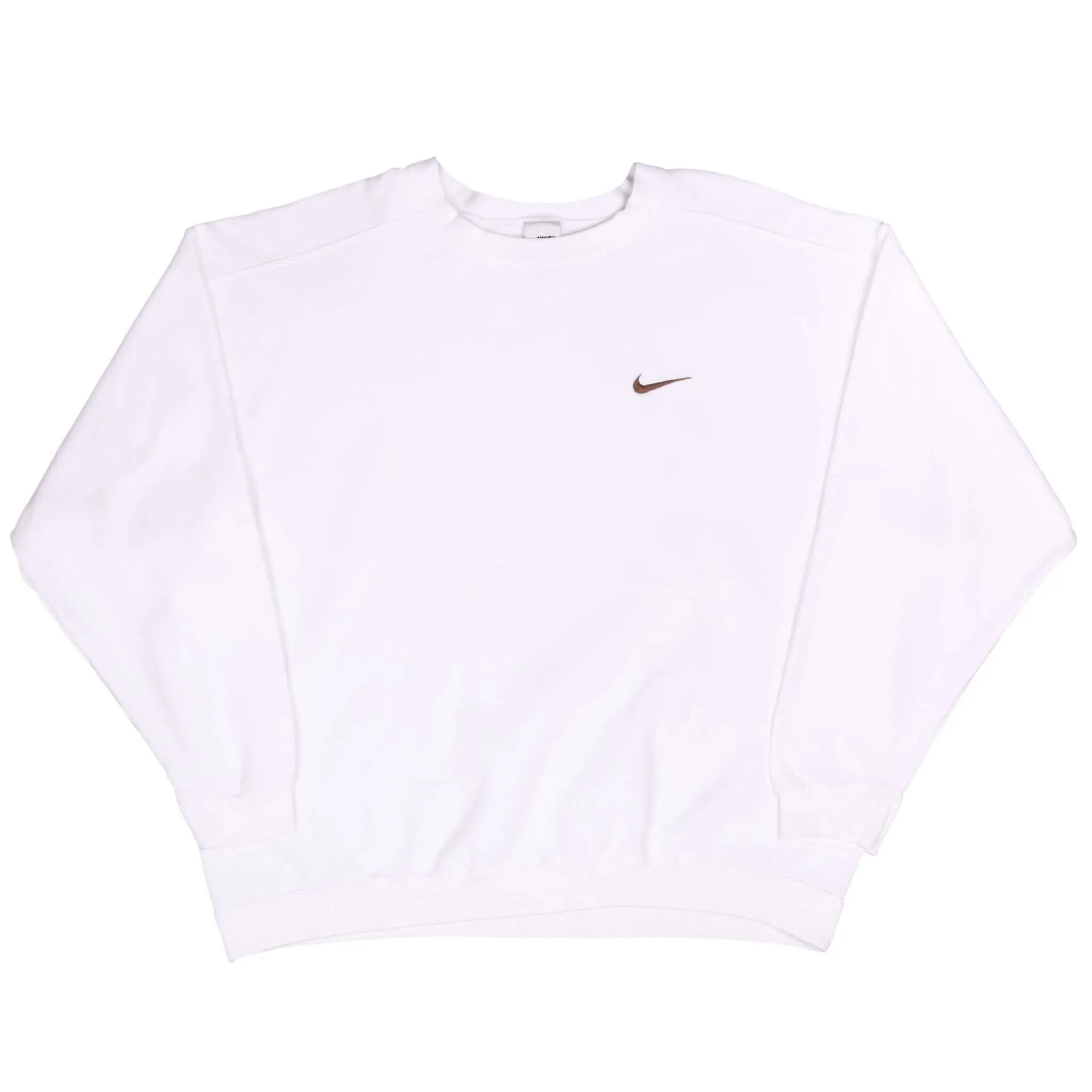 VINTAGE NIKE CLASSIC SWOOSH WHITE SWEATSHIRT 1990S XL MADE IN USA