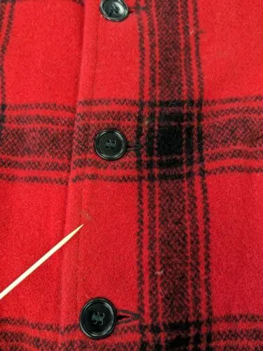 Vintage Pine Crest Wool Hunting Coat Jacket Size 38 Red Plaid