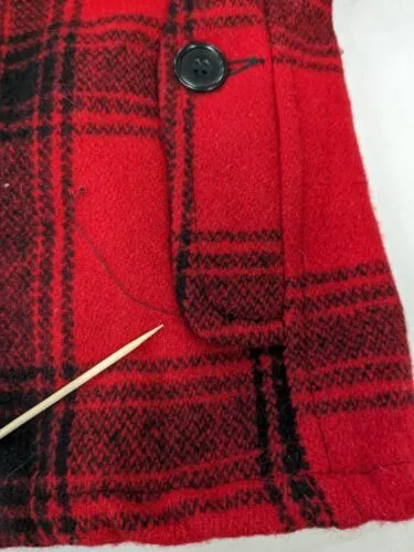 Vintage Pine Crest Wool Hunting Coat Jacket Size 38 Red Plaid