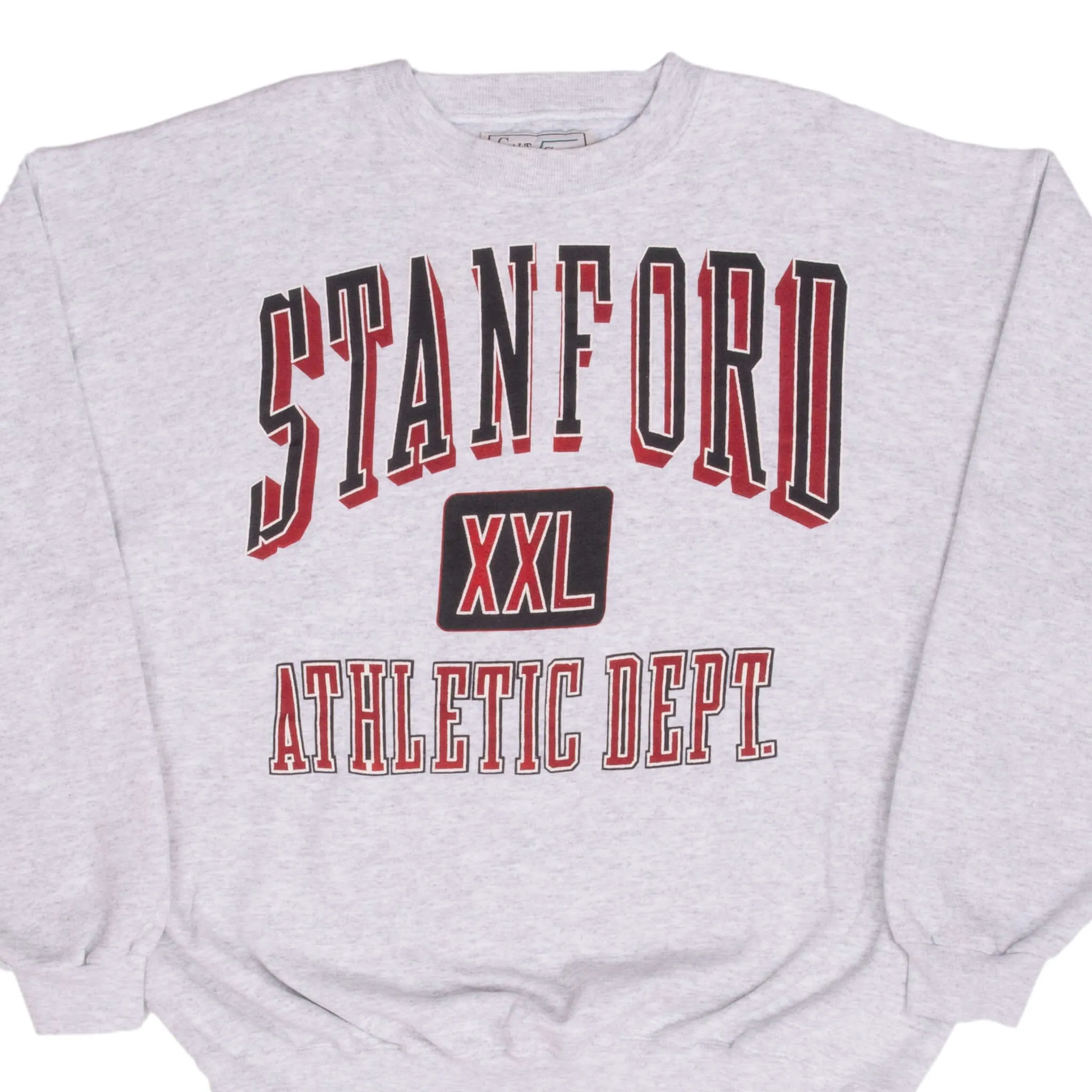 VINTAGE STANFORD GREY CREWNECK SWEATSHIRT 1990S MEDIUM MADE IN USA
