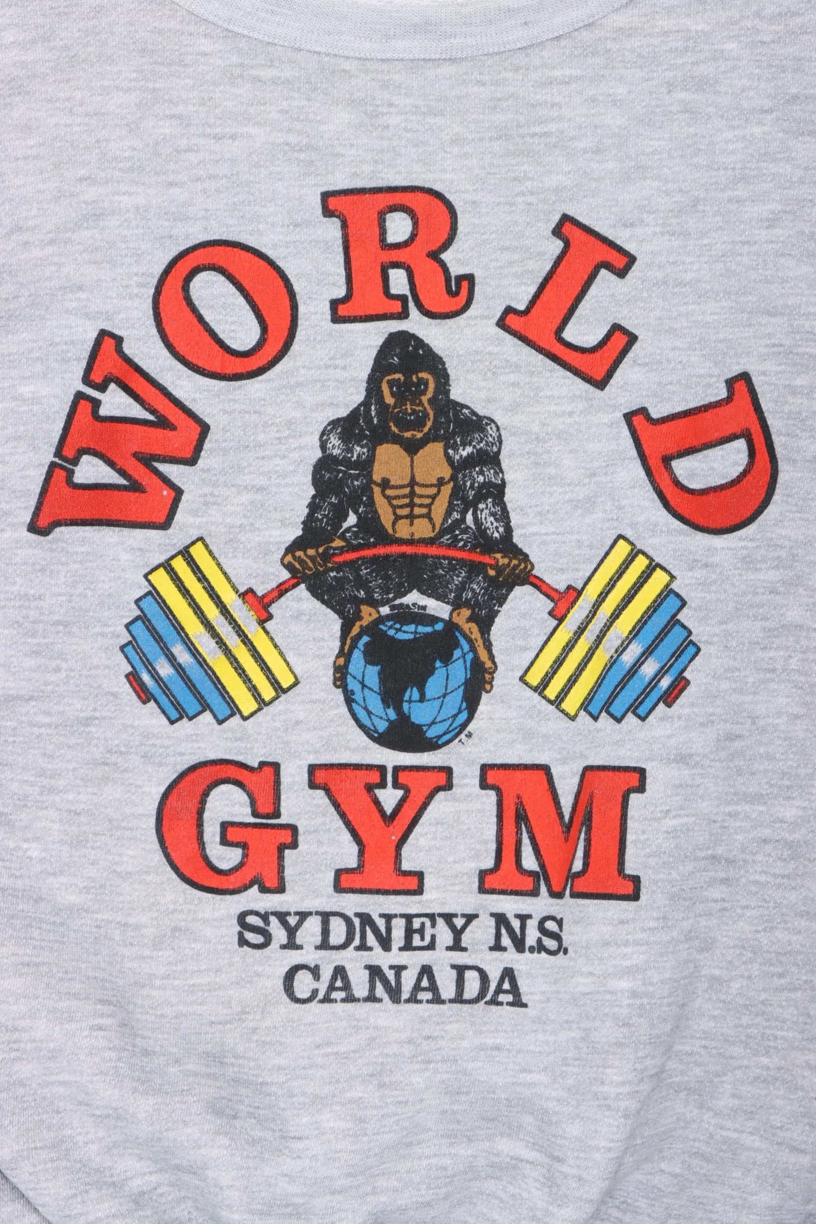 Vintage WORLD GYM Gorilla Logo Boxy Sweatshirt (M)